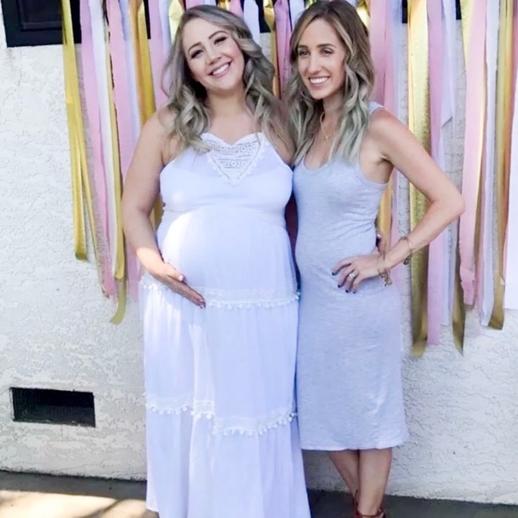 ASOS White Maternity Dress Flowy Boho Baby shower - Picture 3 of 6